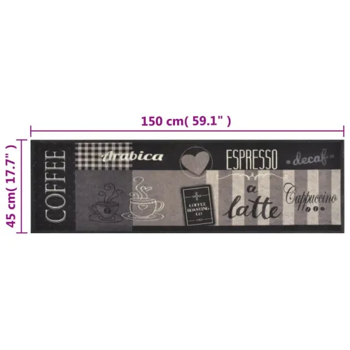 Kuhinjski tepih perivi s natpisom Coffee 45 x 150 cm baršunasti - Boja kafe 45 x 150 cm Cijena
