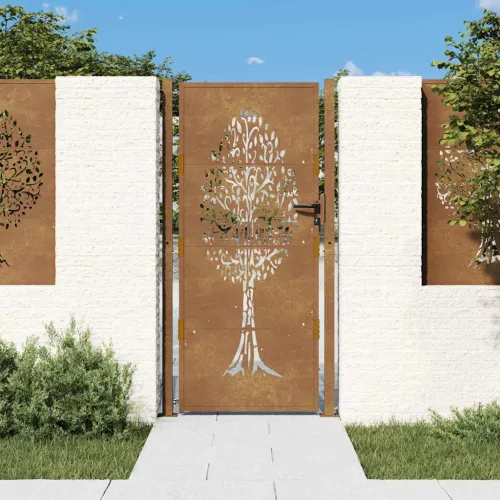 Dvorišna vrata - Vrtna vrata 100x175 cm Corten čelik Dizajn stabla - 100 x 175 cm Cijena