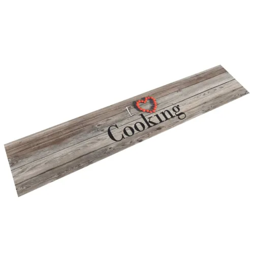 Kuhinjski tepih perivi s natpisom Cooking 60x300 cm baršunasti - boja drva 60 x 300 cm Cijena