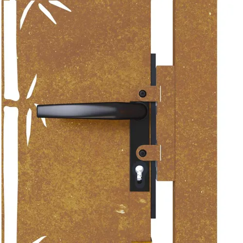Dvorišna vrata - Vrtna vrata 100x125 cm Corten čelik dizajn od bambusa - 100 x 125 cm Rđa Cijena