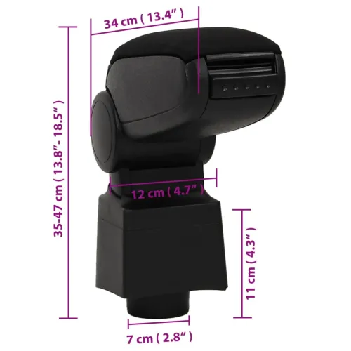 Naslon za ruke za VW POLO 6R/6C (2009.-2017.) crni 12x34x(35-47) cm ABS - Vw polo 6r/6c (2009-2017) Cijena