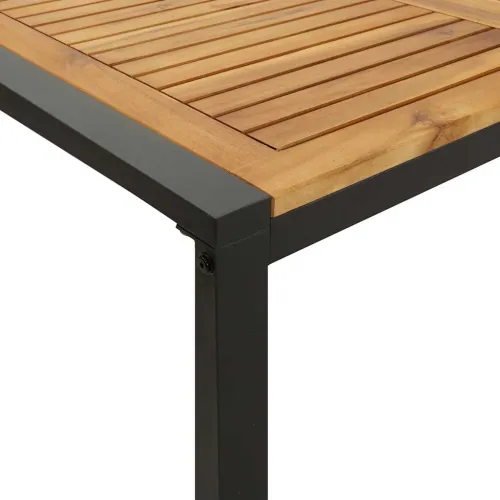 Vrtna garnitura - 5-dijelni vrtni blagovaonski set od bagremovog drva i metala - Dužina stola 140 cm 4 Crna Cijena
