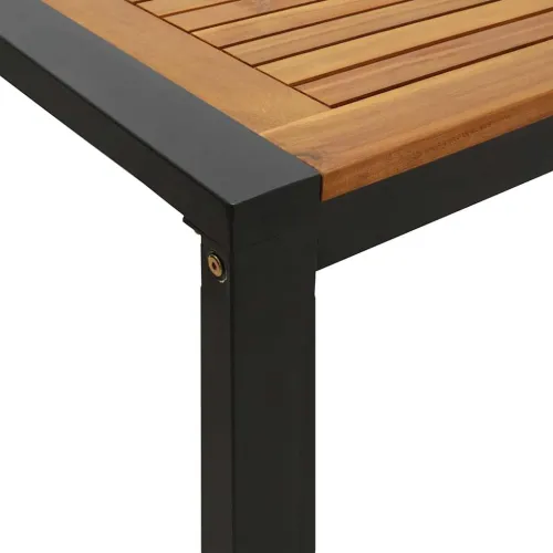 Vrtna garnitura - 5-dijelni vrtni blagovaonski set od bagremovog drva i metala - Dužina stola 180 cm 4 Crna Cijena