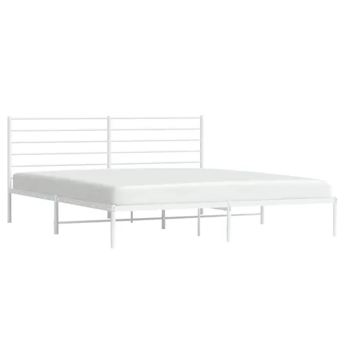 Metalni okvir za krevet s uzglavljem bijeli 180x200 cm - Bijela 180 x 200 cm s uzglavljem Cijena