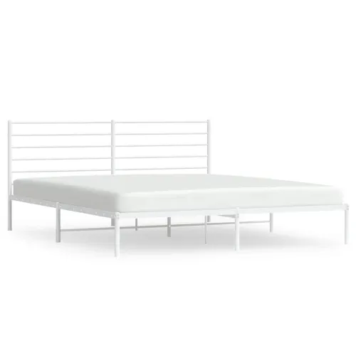 Metalni okvir za krevet s uzglavljem bijeli 180x200 cm - Bijela 180 x 200 cm s uzglavljem Cijena