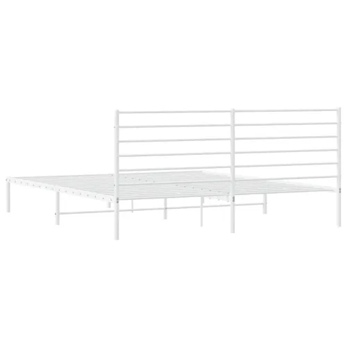 Metalni okvir za krevet s uzglavljem bijeli 180x200 cm - Bijela 180 x 200 cm s uzglavljem Cijena