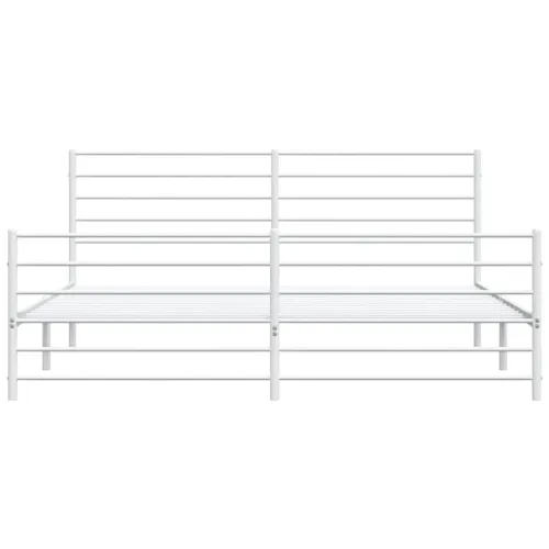 Metalni okvir kreveta uzglavlje i podnožje bijeli 180x200 cm - Bijela 180 x 200 cm s uzglavljem i podnožjem Cijena