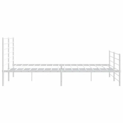 Metalni okvir kreveta uzglavlje i podnožje bijeli 180x200 cm - Bijela 180 x 200 cm s uzglavljem i podnožjem Cijena