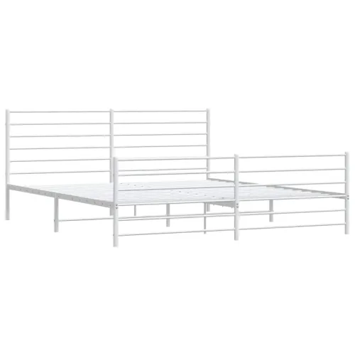 Metalni okvir kreveta uzglavlje i podnožje bijeli 180x200 cm - Bijela 180 x 200 cm s uzglavljem i podnožjem Cijena