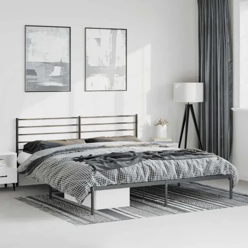 Metalni okvir za krevet s uzglavljem crni 183x213 cm - Crna 183 x 213 cm s uzglavljem Cijena