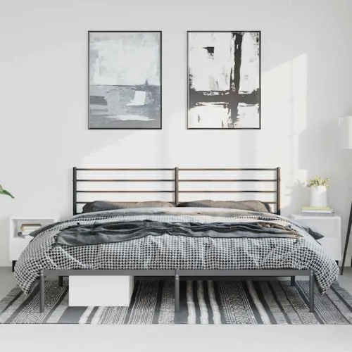 Metalni okvir za krevet s uzglavljem crni 183x213 cm - Crna 183 x 213 cm s uzglavljem Cijena