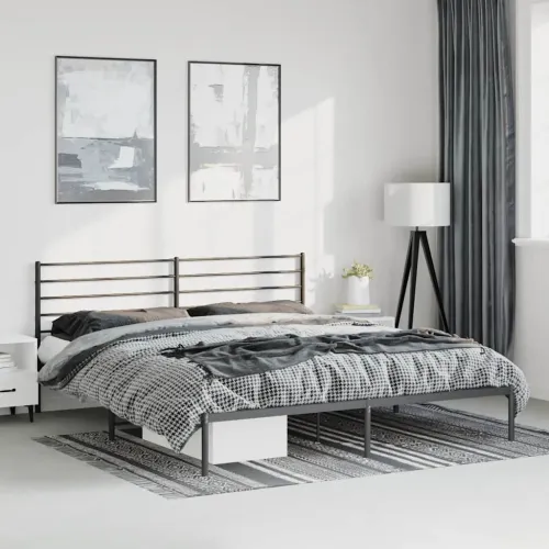 Metalni okvir za krevet s uzglavljem crni 193x203 cm - Crna 193 x 203 cm s uzglavljem Cijena