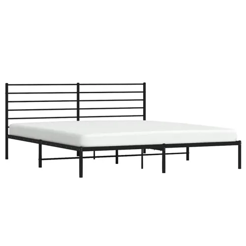 Metalni okvir za krevet s uzglavljem crni 193x203 cm - Crna 193 x 203 cm s uzglavljem Cijena