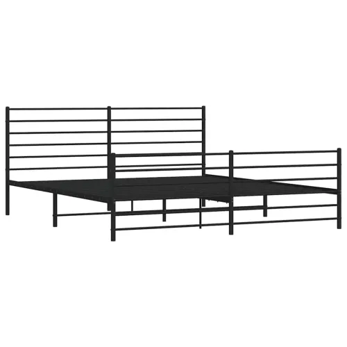 Metalni okvir kreveta uzglavlje i podnožje crni 183x213 cm - Crna 183 x 213 cm s uzglavljem i podnožjem Cijena