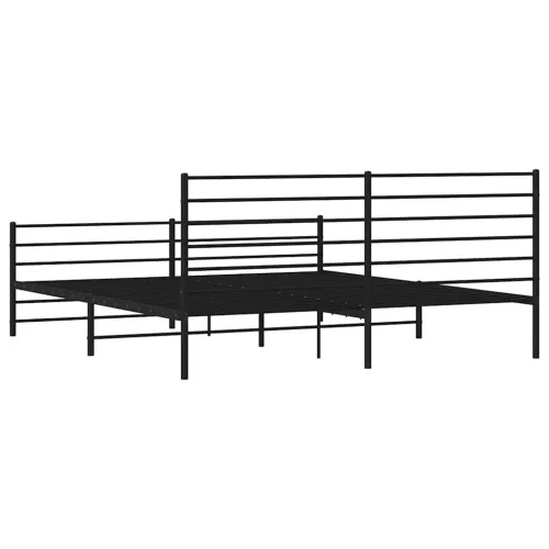 Metalni okvir kreveta uzglavlje i podnožje crni 183x213 cm - Crna 183 x 213 cm s uzglavljem i podnožjem Cijena