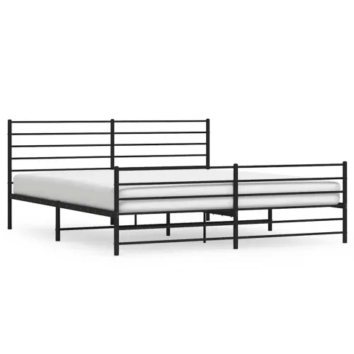Metalni okvir kreveta uzglavlje i podnožje crni 193x203 cm - Crna 193 x 203 cm s uzglavljem i podnožjem Cijena