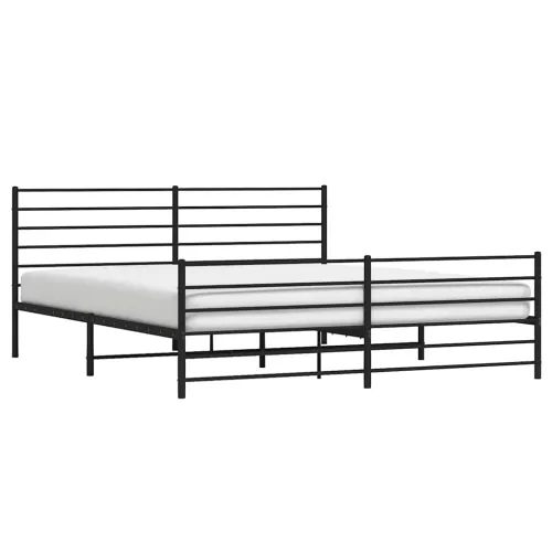 Metalni okvir kreveta uzglavlje i podnožje crni 193x203 cm - Crna 193 x 203 cm s uzglavljem i podnožjem Cijena