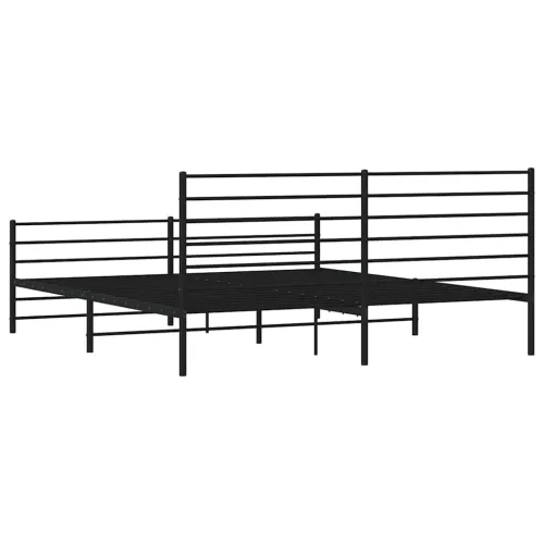 Metalni okvir kreveta uzglavlje i podnožje crni 193x203 cm - Crna 193 x 203 cm s uzglavljem i podnožjem Cijena