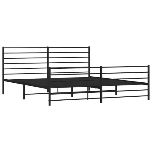 Metalni okvir kreveta uzglavlje i podnožje crni 193x203 cm - Crna 193 x 203 cm s uzglavljem i podnožjem Cijena