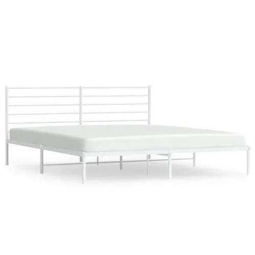 Metalni okvir za krevet s uzglavljem bijeli 183x213 cm - Bijela 183 x 213 cm s uzglavljem Cijena