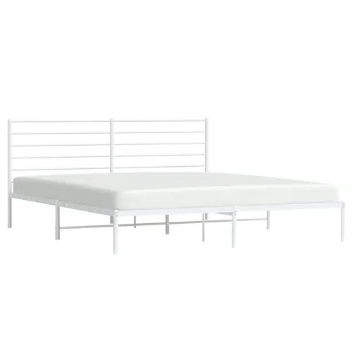 Metalni okvir za krevet s uzglavljem bijeli 183x213 cm - Bijela 183 x 213 cm s uzglavljem Cijena