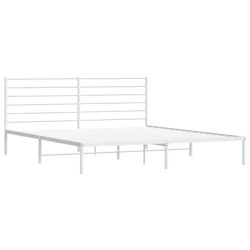Metalni okvir za krevet s uzglavljem bijeli 193x203 cm - Bijela 193 x 203 cm s uzglavljem Cijena