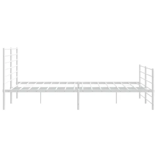 Metalni okvir kreveta uzglavlje i podnožje bijeli 183x213 cm - Bijela 183 x 213 cm s uzglavljem i podnožjem Cijena