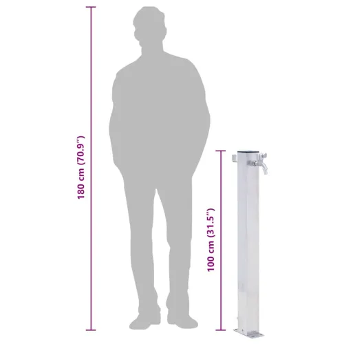 Vrtni stup za vodu 100 cm od nehrđajućeg čelika četvrtasti - 100 cm Četvrtasto Cijena