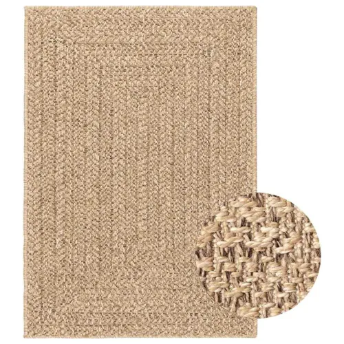 Tepih ZIZUR 160 x 230 cm s izgledom jute unutarnji i vanjski - Smeđa 160 x 230 cm Pravokutno Cijena