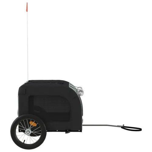 Prikolica za bicikl za ljubimce crno-siva od tkanine i željeza - Crna i siva 125 x 64 x 66 cm Cijena