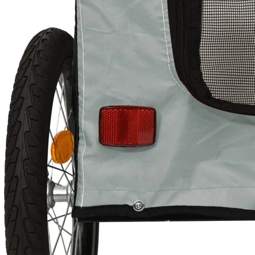 Prikolica za bicikl za ljubimce crno-siva od tkanine i željeza - Crna i siva 125 x 64 x 66 cm Cijena