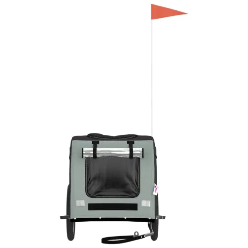 Prikolica za bicikl za ljubimce crno-siva od tkanine i željeza - Crna i siva 125 x 64 x 66 cm Cijena