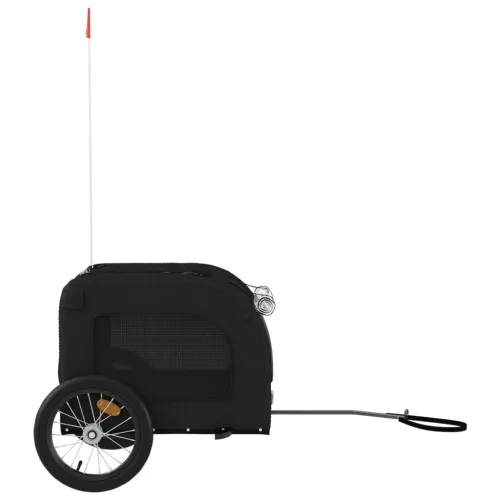 Prikolica za bicikl za ljubimce crna od tkanine i željeza - Crna 125 x 64 x 66 cm Cijena