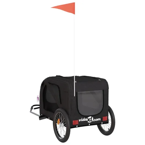 Prikolica za bicikl za ljubimce crna od tkanine i željeza - Crna 133.5 x 69 x 73.5 cm Cijena