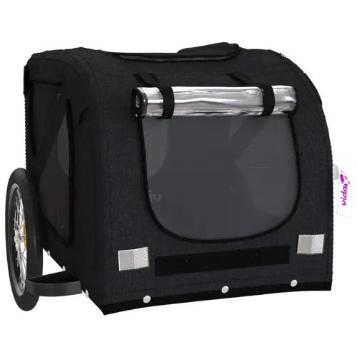 Prikolica za bicikl za ljubimce crna od tkanine i željeza - Crna 133.5 x 69 x 73.5 cm Cijena