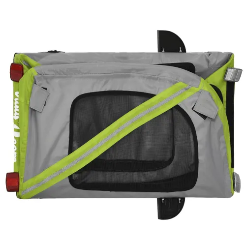 Prikolica za bicikl za ljubimce zeleno-siva tkanina i željezo - Zelena 133.5 x 69 x 73.5 cm Cijena