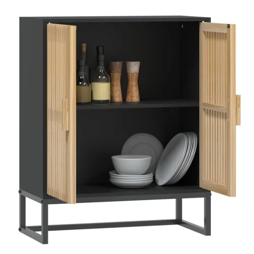 Komoda crna 60 x 30 x 75 cm od konstruiranog drva - Crna 1 1 Cijena