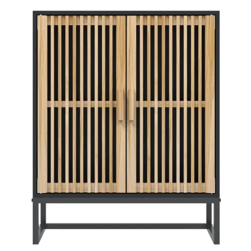 Komoda crna 60 x 30 x 75 cm od konstruiranog drva - Crna 1 1 Cijena