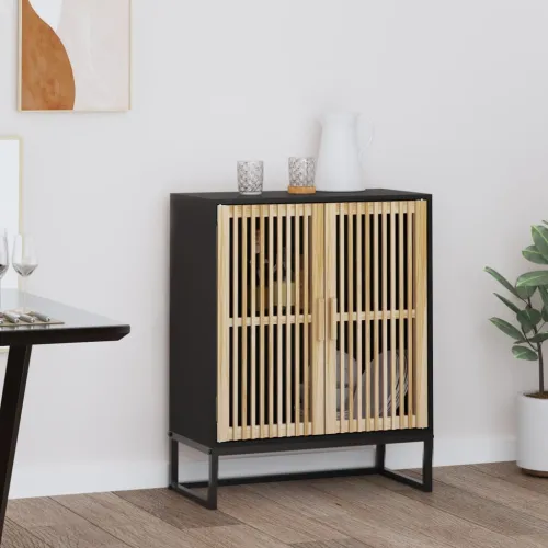 Komoda crna 60 x 30 x 75 cm od konstruiranog drva - Crna 1 1 Cijena