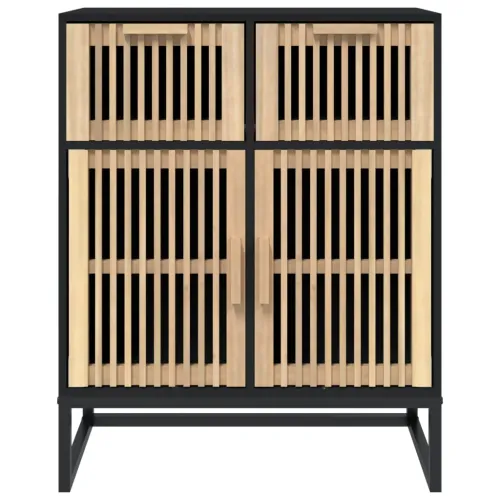 Komoda crna 60 x 30 x 75 cm od konstruiranog drva - Crna 1 1 Cijena