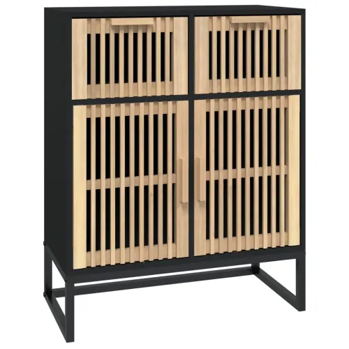 Komoda crna 60 x 30 x 75 cm od konstruiranog drva - Crna 1 1 Cijena