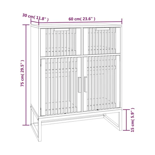 Komoda crna 60 x 30 x 75 cm od konstruiranog drva - Crna 1 1 Cijena