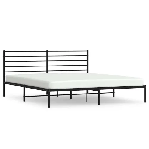 Metalni okvir za krevet s uzglavljem crni 200x200 cm - Crna 200 x 200 cm s uzglavljem Cijena