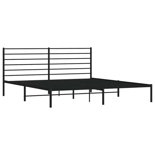 Metalni okvir za krevet s uzglavljem crni 200x200 cm - Crna 200 x 200 cm s uzglavljem Cijena