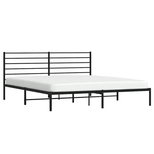 Metalni okvir za krevet s uzglavljem crni 200x200 cm - Crna 200 x 200 cm s uzglavljem Cijena
