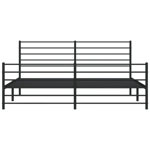 Metalni okvir kreveta uzglavlje i podnožje crni 200x200 cm - Crna 200 x 200 cm s uzglavljem i podnožjem Cijena