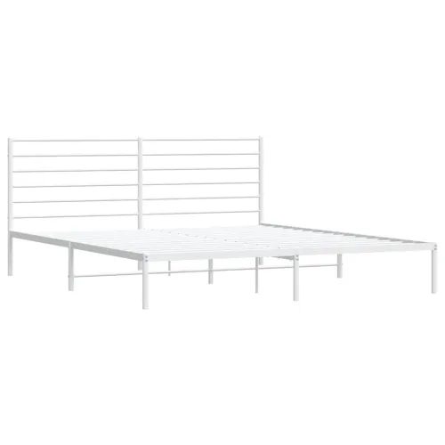 Metalni okvir za krevet s uzglavljem bijeli 200x200 cm - Bijela 200 x 200 cm s uzglavljem Cijena