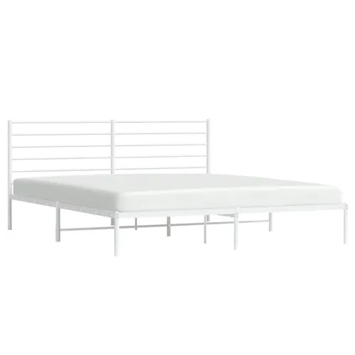 Metalni okvir za krevet s uzglavljem bijeli 200x200 cm - Bijela 200 x 200 cm s uzglavljem Cijena