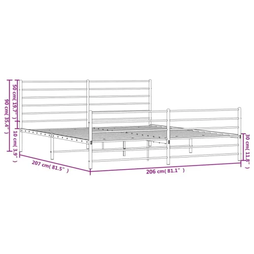 Metalni okvir kreveta uzglavlje i podnožje bijeli 200x200 cm - Bijela 200 x 200 cm s uzglavljem i podnožjem Cijena