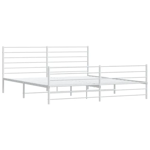 Metalni okvir kreveta uzglavlje i podnožje bijeli 200x200 cm - Bijela 200 x 200 cm s uzglavljem i podnožjem Cijena